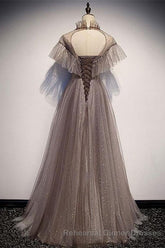 Charming Elegant Long A-line Floor Length Simple Party Semi Formal Prom Dresses